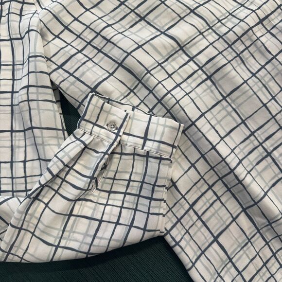 Calvin Klein Jeans Plaid Button Up Long-Sleeved Blouse Top Shirt Size Medium‎ - Picture 5 of 8